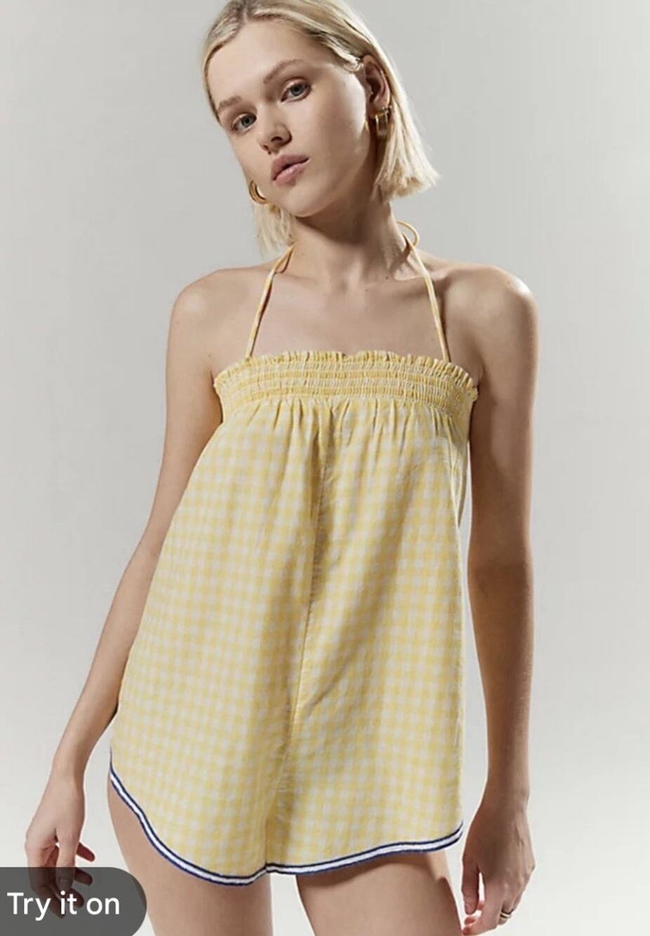 Urban Outfitters Out From Under Women’s Yellow PJ Party Playsuit XS
